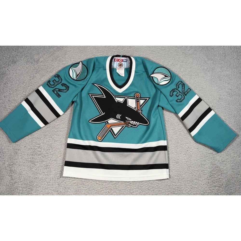 Vintage San Jose Sharks Arturs Irbe #32 Youth Jersey Boys S/M NHL Hockey CCM